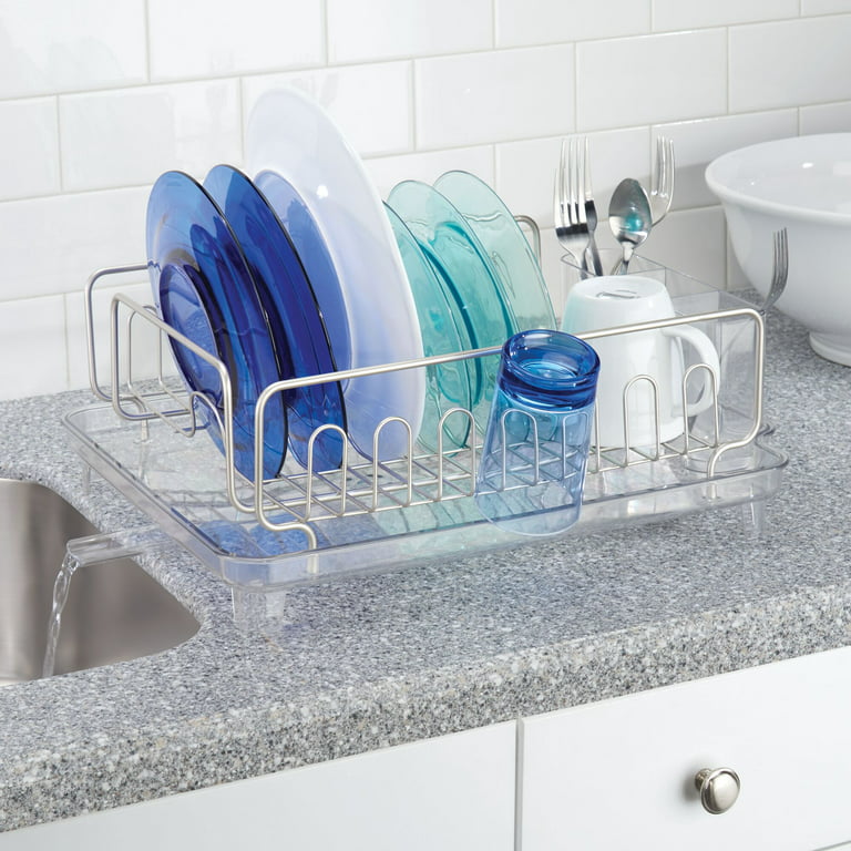 Klvied Dish Rack with Swivel Spout Dish Drying Rack with Drainboard Dish  Drai