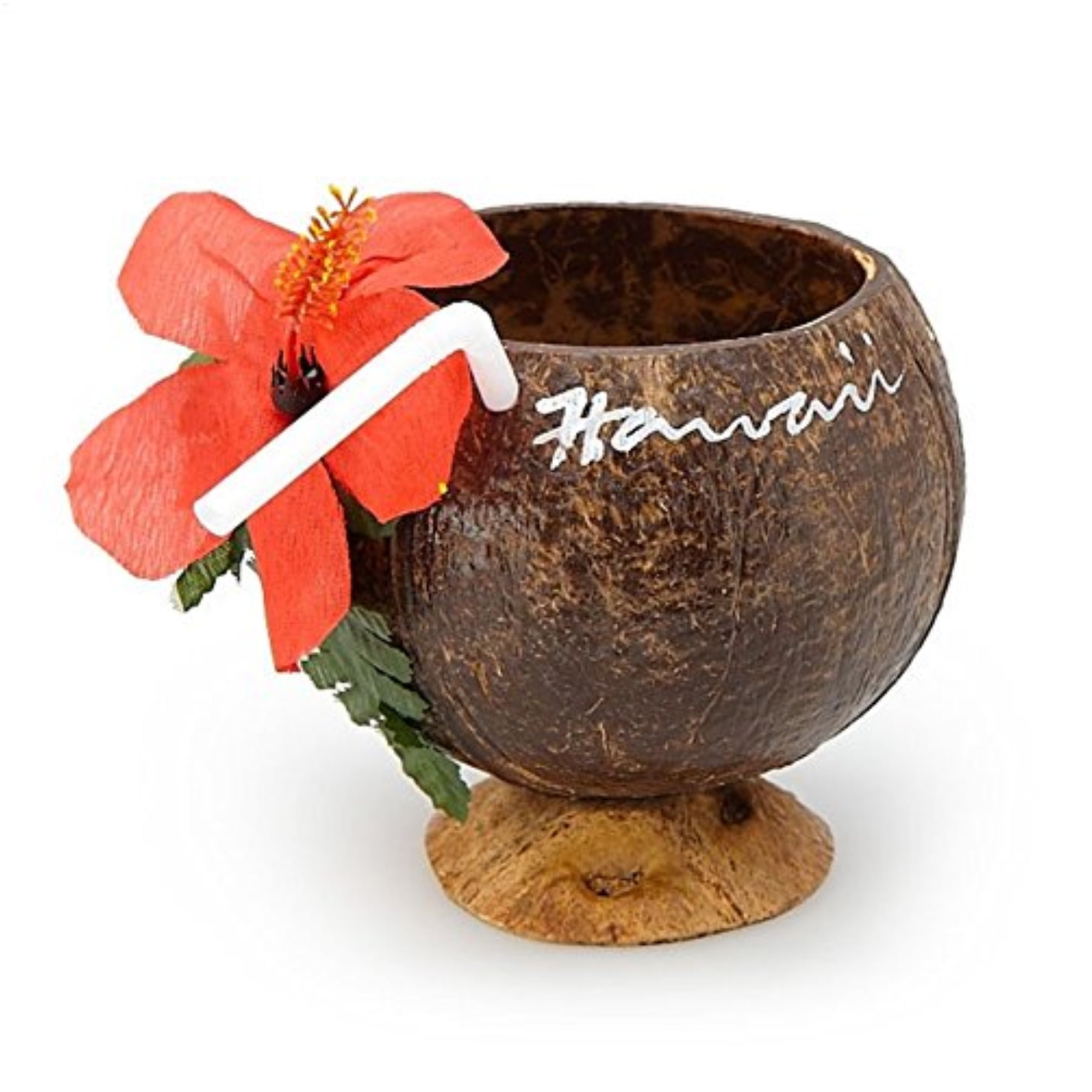Coconut Cup With Straw 5 Inches