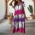 thumbnail image 2 of Robe d'Été pour Femmes Vêtements d'Été Mode Femmes Robe Décontractée Col en V Manches Courtes Robe Unie Robe Décontractée pour Femmes Robe d'Été Décontractée pour Femmes, 2 of 4
