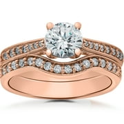 Pompeii 1/3 ct Diamond Angelica Vintage Engagement Ring Setting & Matching Wedding Band
