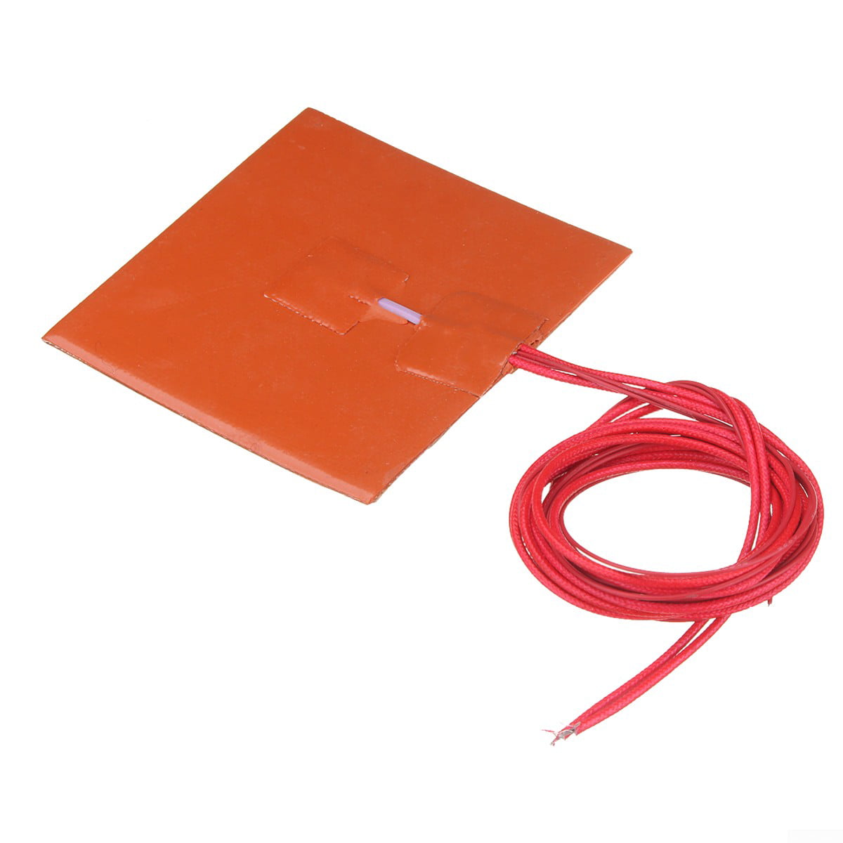 12V 50W Silicone Heating Pad Thermistor For 3D Printer System Flexible Orange 
