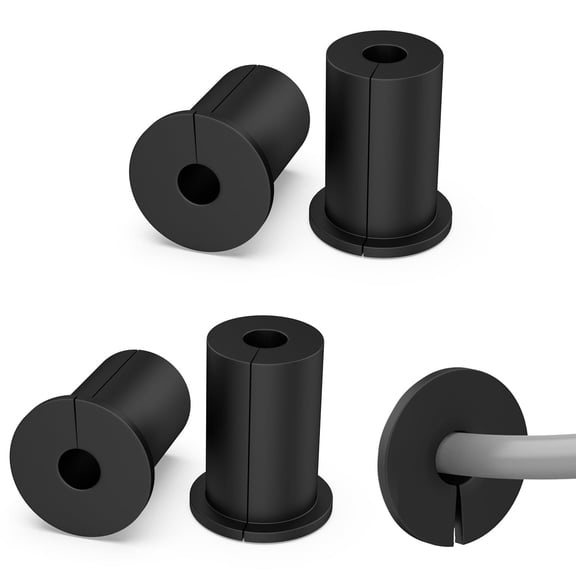 Borcorz 4-Pack Starlink Wall Cable Pass Through Bushing Kit, 3/4 inch Silicone Grommets for Ethernet Routing, Black