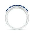 thumbnail image 2 of Angara Natural 0.98 Ct. Blue Sapphire with Diamond Non Eternity Wedding Band in 14K White Gold for Women (Ring Size: 3), 2 of 10