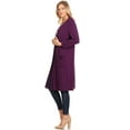 thumbnail image 3 of MOA COLLECTION Women's Solid Casual Loose Fit Long Sleeve Pocket Open Front Duster Cardigan, 3 of 5