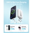 thumbnail image 5 of RORRY CharmGo Portable Charger, 20000mAh 30W Fast Charging Power Bank with Built-in Cables & Keychain, Travel Portable Battery Pack for iPhone 18/17/16/15/14/13, iPad Air/Pro, AirPods,Pink, 5 of 10