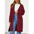 thumbnail image 4 of PRETTYGARDEN Women's Long Cardigans Fall Oversized Long Sleeve Open Front Lightweight Sweaters Knit Winter Coats, 4 of 9