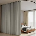 thumbnail image 6 of Room Divider Curtains Flexible Ceiling Tracks set Curtain track Ceiling Mount Blackout Curtain for Living Room Bedroom Ceiling Curtain Rod Privacy Dividers Panel W150xH108 Light Grey Drape&Black rail, 6 of 13