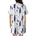 thumbnail image 3 of Picia Lavender Flowers Pajamas Sets for Women Soft Short-Sleeved Pjs with Lounge Shorts Two Piece Sleepwear-Medium, 3 of 9