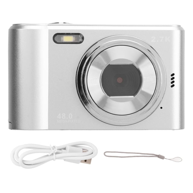 Cámara digital de 2,4 pulgadas, 48 MP, 1080P, zoom 8X, antivibración, para adolescentes, estudiantes, niños, niñas y personas mayores.