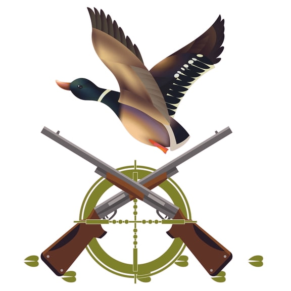 Vinyl Adhesive Wild Goose Hunting Home Wall Decoration Sticker - 20 Inches x 22 Inches Removable Kids Bedroom Living Room Duck Hunter Crosshair Scope Decor Design Multi-colored Wall Art Decal