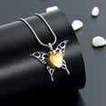 thumbnail image 3 of Butterfly & Heart Stainless Steel Cremation Urn Necklace for Ashes Hollow Butterfly Urn Necklace for Women Men Memorial Keepsake Gifts, 3 of 8