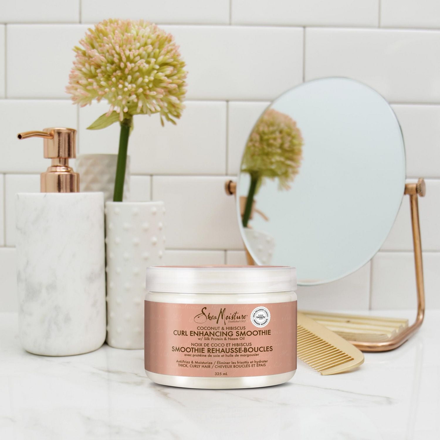 Smoothie Rehausse-Boucles SheaMoisture Noix de Coco et Hibiscus