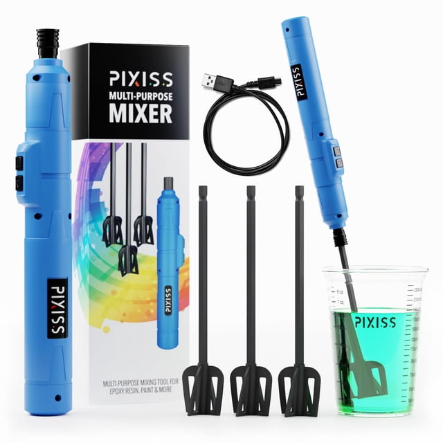 Mezclador de resina epoxi Pixiss recargable con 3 paletas