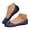 Blue, variant on Pandaie Women's Jelly Shoes Glitter Slip on Hollow Out Loafers Comfortable Clear Soft Summer Beach Ballet Flats Dress Casual Flat Sandals (Black,6)