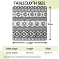 thumbnail image 2 of Black and White Geometric Boho Pattern Square Fitted Tablecloth with Elastic Edge,Square Table Cover,Washable Elastic Table Cover for Home Kitchen Party Decor 36"x36", 2 of 6