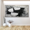 thumbnail image 5 of Original Black and White Oil Painting White Circle Textured Oil Painting Modern Abstract Acrylic Wall Art Black Hand Painted Painting Gift,Unstretched,Frameless,(51*102cm)20*40Inches, 5 of 5