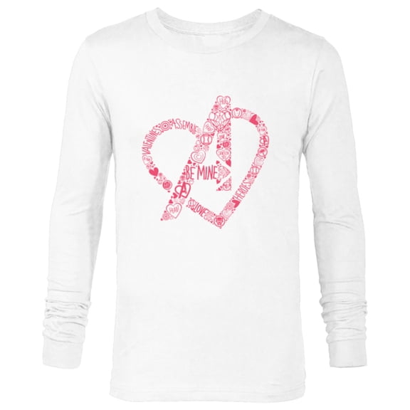 Marvel Avengers Heart Logo Valentine's Day - Long Sleeve T-Shirt for Men - Customized-White