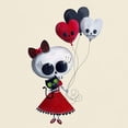thumbnail image 3 of CafePress - Cute Skeleton Girl With Spooky Balloons T Shirt - Men's Classic Graphic T-Shirt, 3 of 4