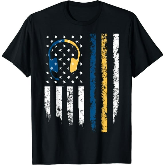 Gold Blue Line 911 Police Dispatcher First Responder T-Shirt