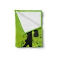 thumbnail image 2 of Popstar Party Soft Flannel Fleece Blanket, Music in the City Theme Singer with Electric Guitar on Grunge Backdrop, Cozy Plush for Indoor and Outdoor Use, 70" x 90", Lime Green Black, by Ambesonne, 2 of 5