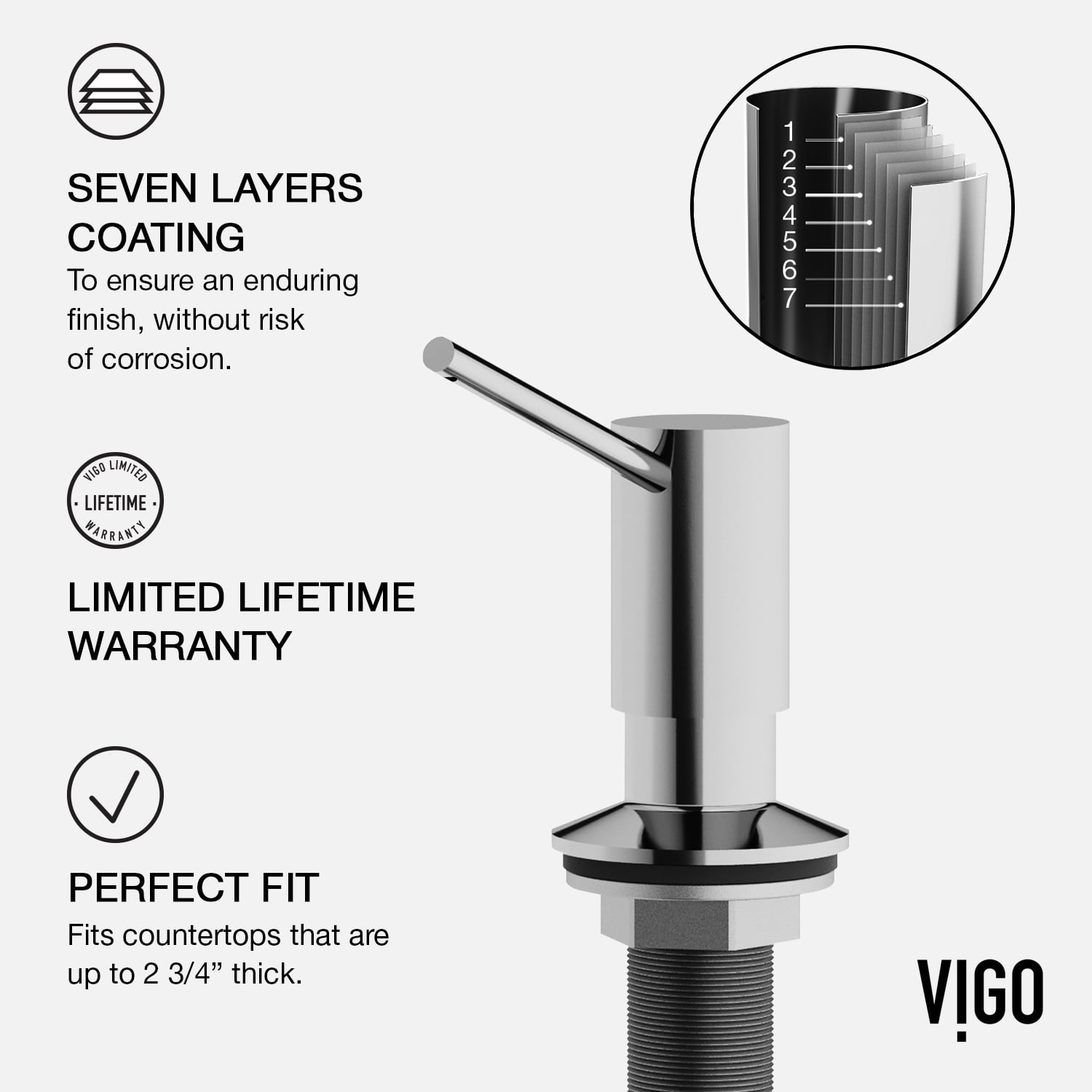 VIGO Braddock Kitchen Soap Dispenser in Chrome