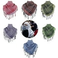 thumbnail image 2 of Aellinatey Shemagh Scarves Keffiyeh Scarf Tassels Colorblock Houndstooth Arab Headscarf, 2 of 20