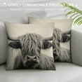 thumbnail image 3 of GOSMITH Highland Cow Print Lumbar Pillow Covers  Western Cowhide Cattle Ox Horn Hairy Rectangular Pillow Cases Grey White Throw Pillows Set of  Farmhouse Home Decor For Room Patio Couch Outdoor, 3 of 5