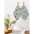 thumbnail image 2 of Blue Yellow Sunflower Kitchen Dish Towels for Drying Dishes Set of 4, Summer Botanical Farmhouse Floral Waffle Weave Microfiber Hand Tea Bathroom Towels Quick Dry & Absorbent Towel 12x12, 2 of 7