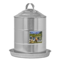 FARM-TUFF Double Wall Cone Top Galvanized Metal Automatic Poultry Fountain Waterer for Chickens, 3 Gallon Capacity
