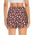 thumbnail image 2 of Lsque Strawberry Printed Women's Running Shorts with Liner Pockets,Elastic Quick Dry Workout Athletic Gym Yoga Shorts,Womens High Waist Shorts-, 2 of 9