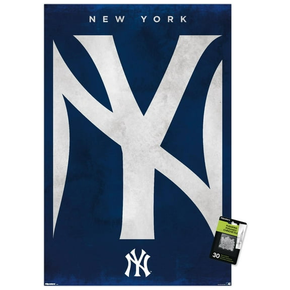 MLB New York Yankees - Logo 25 Wall Poster with Pushpins, 22.375" x 34"