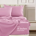 thumbnail image 3 of Lux Decor Collection Twin XL Size 4 Piece Sheets Set - Microfiber Deep Pocket Bed Sheets & Pillowcases - Pink, 3 of 8