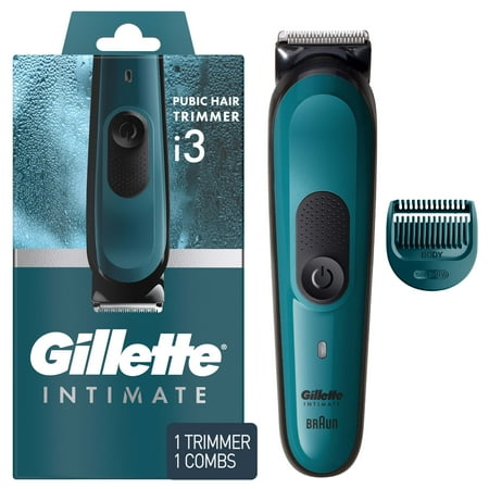 Gillette Intimate i3 Men s Pubic Hair Electric Trimmer for Men Waterproof Blue