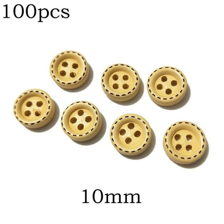 

Fule 100 pcs Variety Retro Mini Size 4 Hole Wood Buttons DIY Clothing Home Decor