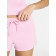 thumbnail image 4 of No Boundaries Sleep Ribbed Tee and Shorts Set, 2-Piece, Women’s XXS-3X, 4 of 5