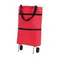 thumbnail image 2 of Bolsa de compras con ruedas Yinane 2 en 1 Carrito de hombro Plegable Rojo, 2 of 8