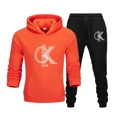 thumbnail image 3 of CK-Conjunto de sudaderas con capucha y pantalones con estampado de tendencia para hombre y mujer, chándales informales, conjunto de ropa deportiva, simplicidad relajada informal, talla grande, 3 of 5