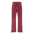 thumbnail image 3 of Wide Leg Pants for Women 2025 Lightweight Elastic Waist Drawstring Loose Fit Casual Pants with Pockets Trousers, 3 of 6