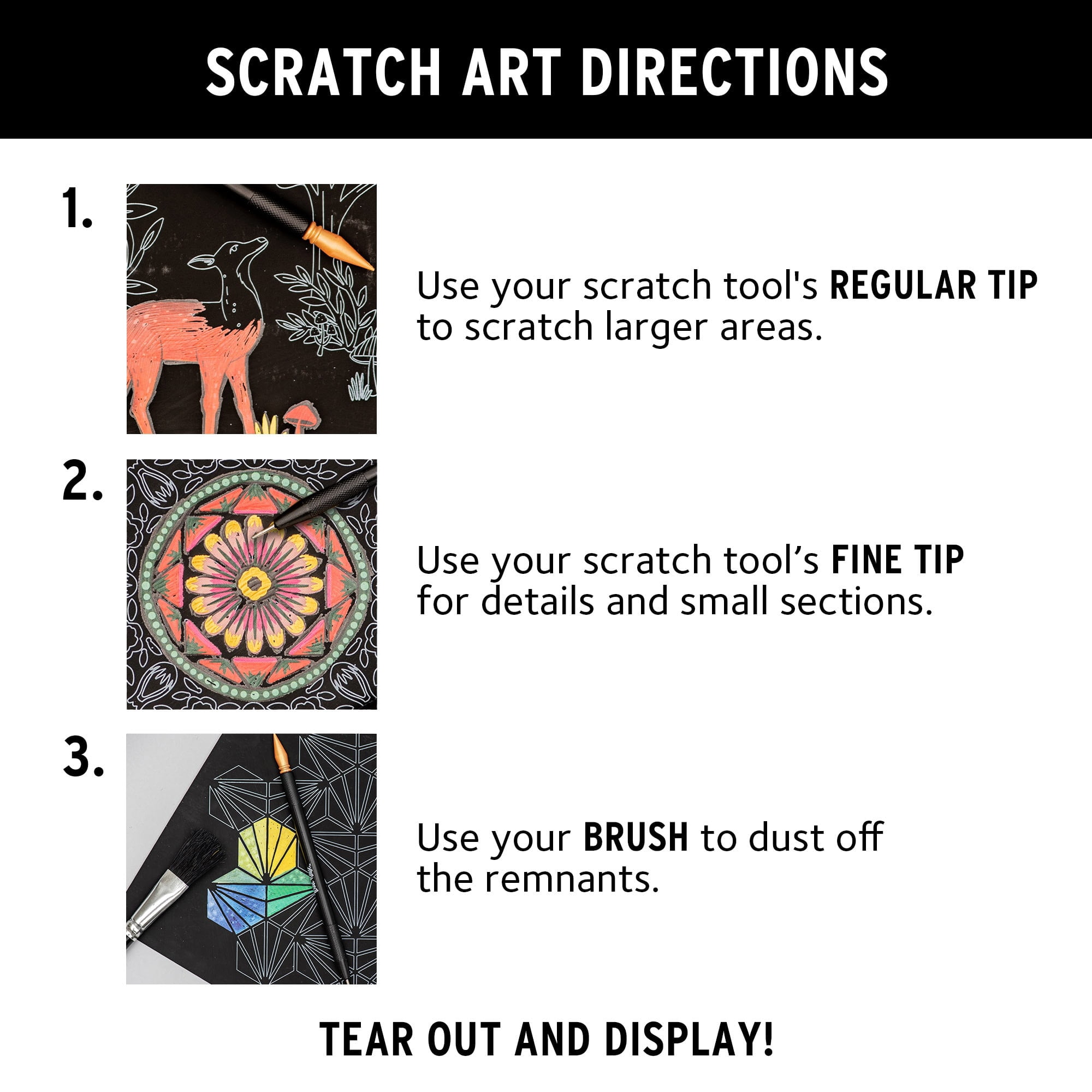 Brea Reese: Scratch Art Paper Pad - Nature - 12 Designs, 8x8" Tear Out Pages, Metallic Guided Art Kit, Adult Craft Activity, Mindful Relaxation