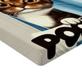 thumbnail image 2 of Ambesonne Cat Fitted Sheet, Are You Poopin' Curious Kitty, Queen Size, Blue Coconut Chocolate, 2 of 3