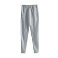 thumbnail image 4 of YDKZYMD Gray Big Mens Cargo Sweatpants Fleece Heavyweight Baggy Pant Athletic Elastic High Waist Workout Sweatpant with Multi Pockets Drawstring Jogger Pant Warm Casual Wide Straight Leg Trousers L, 4 of 5