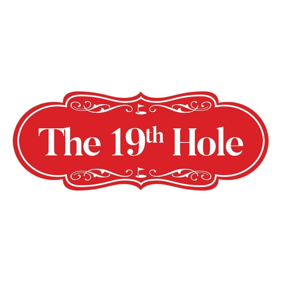 Signs ByLITA Designer The 19th Hole Sign (Red) - Large