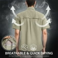 thumbnail image 3 of Men's Short Sleeve Fishing Shirts Sun Protection UV Hiking Cooling Quick Dry Shirts for Summer Beach Casual Tops, 3 of 9
