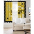 thumbnail image 2 of Yellow Bees Blackout Curtains, Light Blocking Print Window Curtains, Spring Summer Watercolor Honey Textured Thermal Insulated Window Drapes for Living Room Kitchen Cafe 2 Panels, 55"W x 39"L, 2 of 9