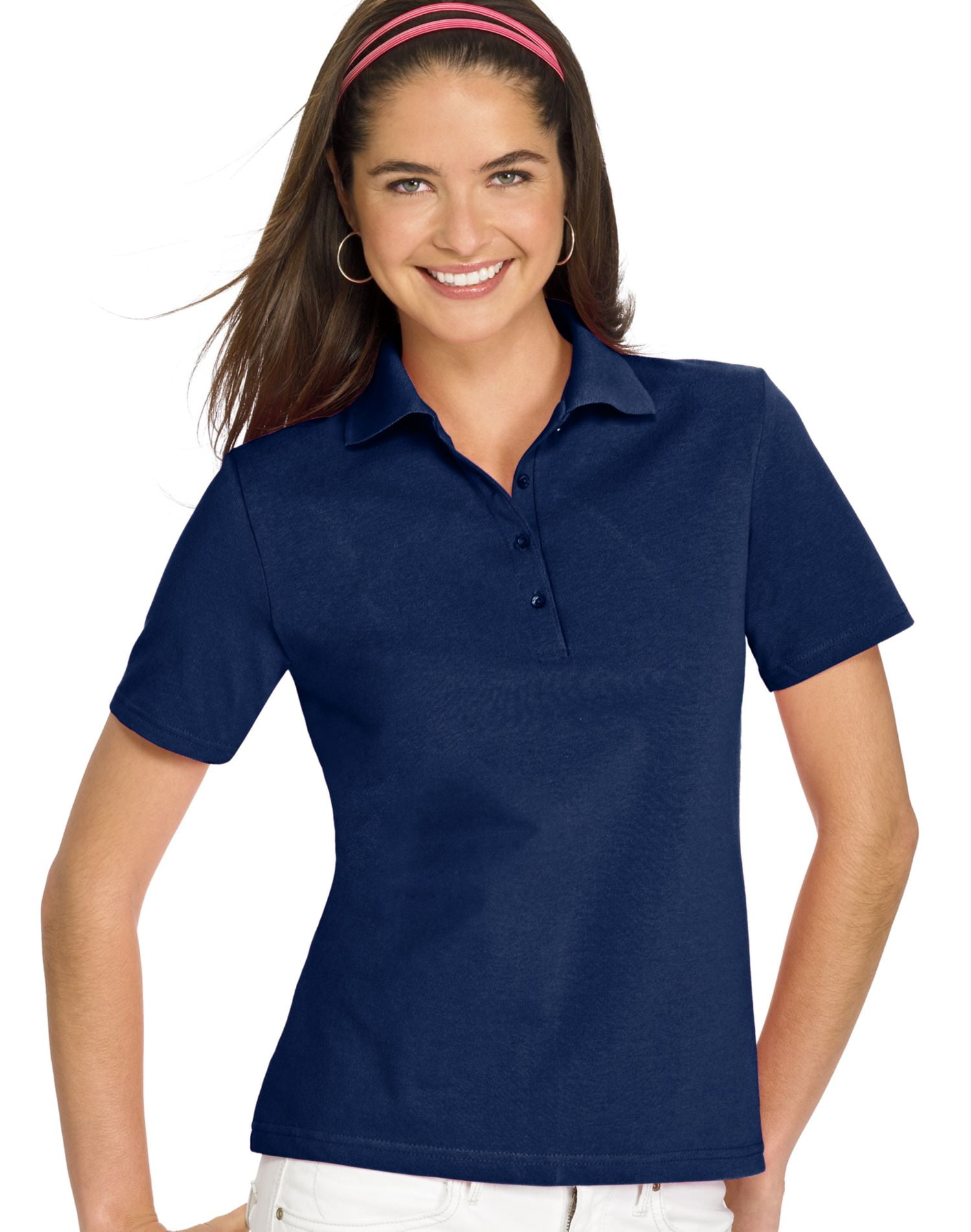 women's cotton pique polo shirts
