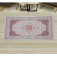thumbnail image 1 of Vintage Decorative Rug, Oriental Design Curlicue Swirly Motives with Retro Details Victorian Art, Quality Carpet for Bedroom Dorm and Living Room, 6 Sizes, Burnt Orange Sky Blue, by Ambesonne, 1 of 1