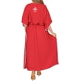 thumbnail image 5 of HAPPY BAY Women's Summer Loungewear Caftan Maxi Mumu Slit Dresses for Women 2X-3X Red, Embroidery, 5 of 5