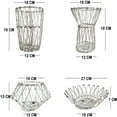 thumbnail image 3 of Stainless Steel Multipurpose Folding Fruit and Vegetable Basket for Kitchen, Dining or Center Table - Flexible Basket also used for office purpose serving and in party(8 Shapes) (Silver), 3 of 9