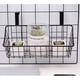 thumbnail image 3 of Cesta con cesta de almacenamiento con rejilla de gancho, colgarla detrás de una puerta o en una barandilla, sobre la puerta del gabinete, pequeña, negra, paquete de 2, 3 of 5