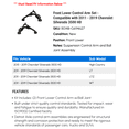 thumbnail image 2 of Front Lower Control Arm Set - Compatible with 2011 - 2019 Chevy Silverado 3500 HD 2012 2013 2014 2015 2016 2017 2018, 2 of 2